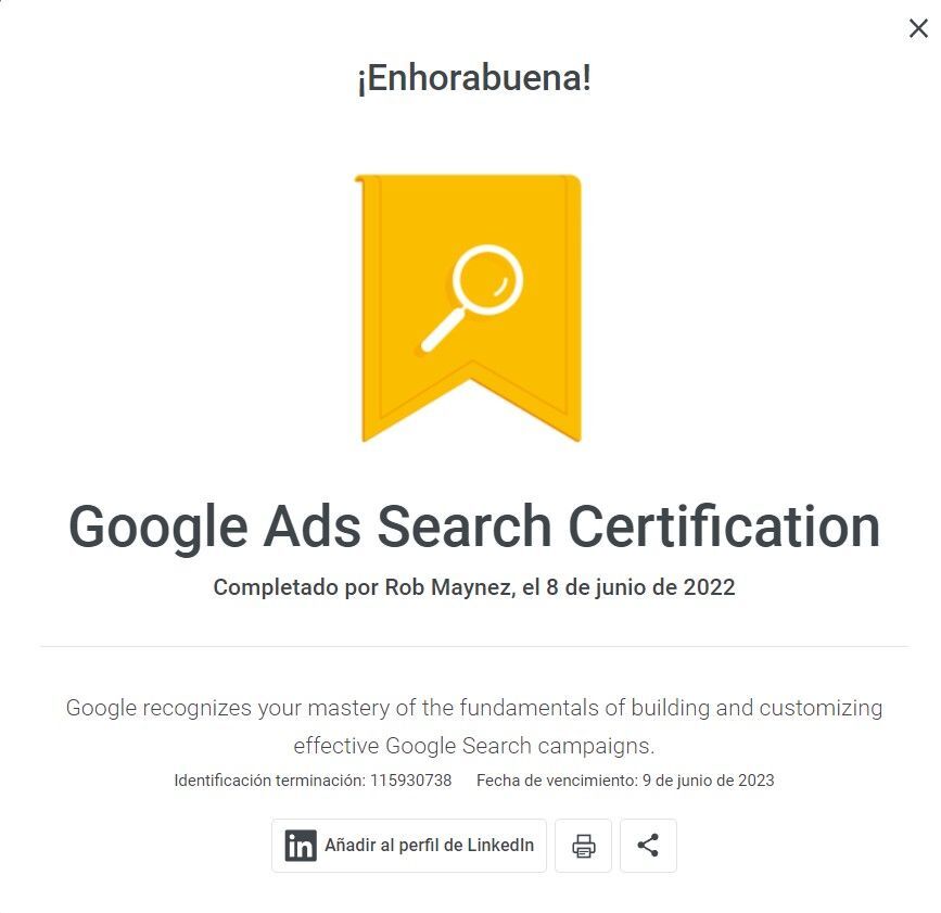 Google Ads Serach Certification